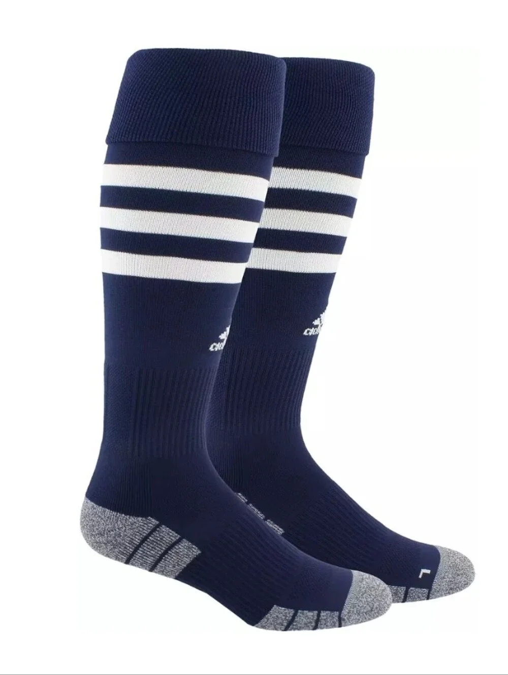 Adidas 3-Stripe Hoop Soccer Socks Over The Calf Size L (Shoe Size 9-13)
